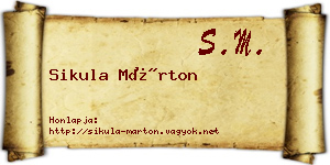 Sikula Márton névjegykártya