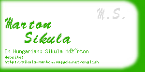 marton sikula business card